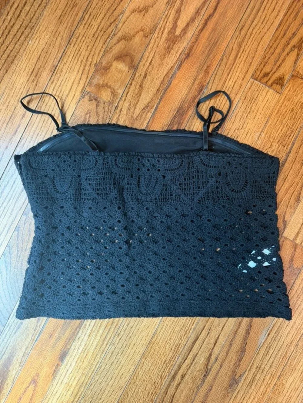 NWOT Women's J. Crew Crochet Bandeau Tank Top, Black, Size: Small